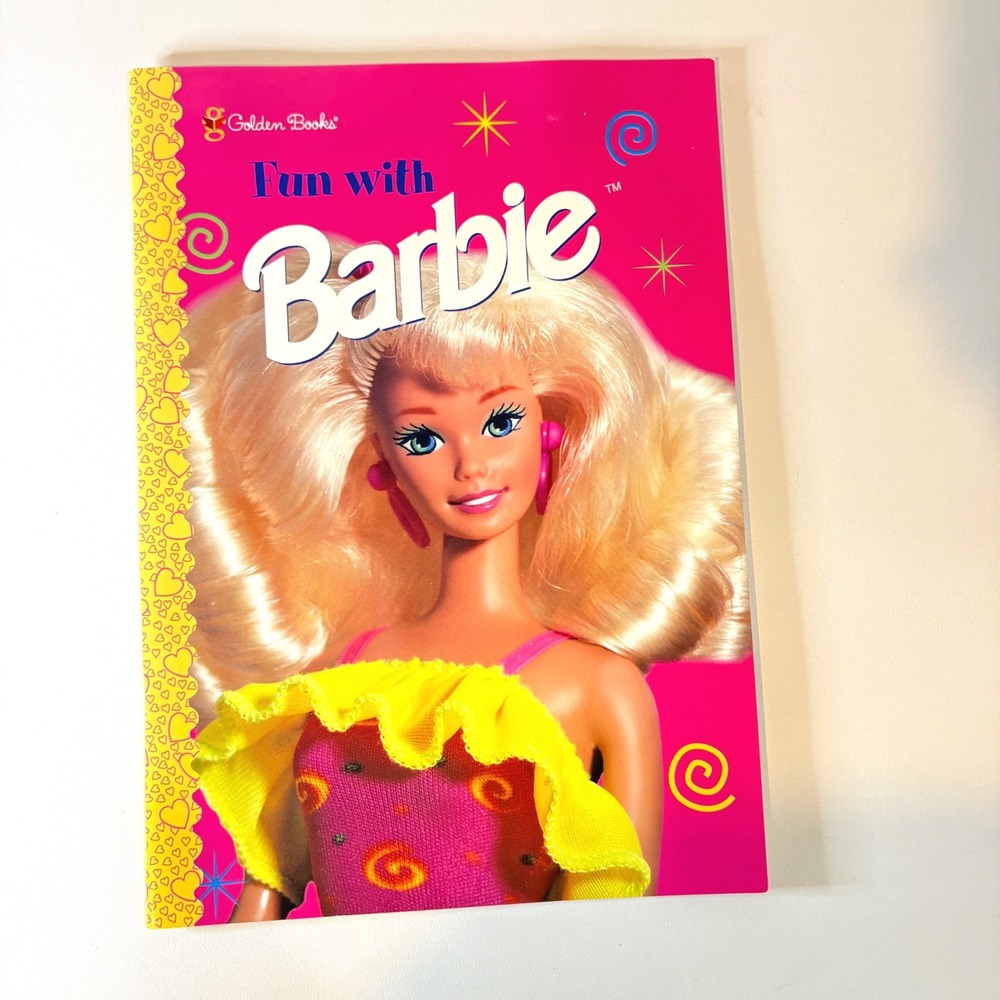 Vintage 1997 Golden Books Fun with Barbie Reusable Activity Book Wipe Clean Book